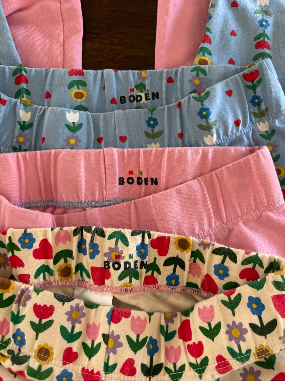 Mini Boden Kids Floral & Pink Cotton Leggings Set-3